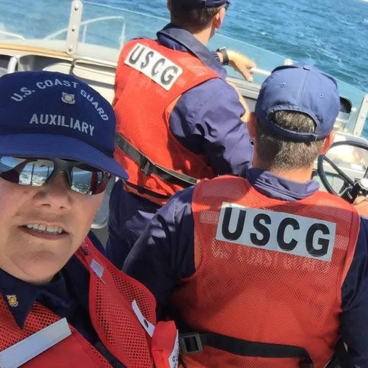 Cami Corvin on patrol with the U.S. Coast Guard Auxiliary near Station Monterey